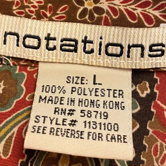 Notations Women's Tunic Paisley Pattern Top Size L - Picture 5 of 8
